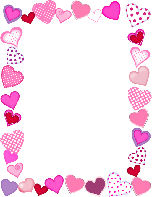 Pink Valentines Day Border Png (purple, white, violet, black, plum)