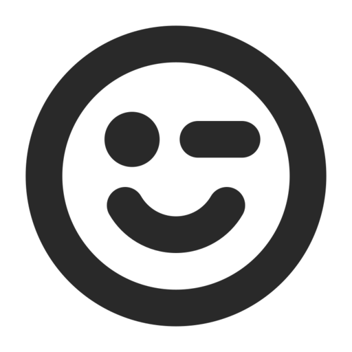 Winking Face Free Png Icon (black)