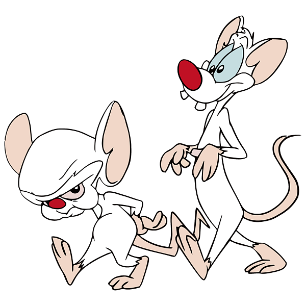 Pinky And The Brain Png Clipart (red, white, pink, black, beige)