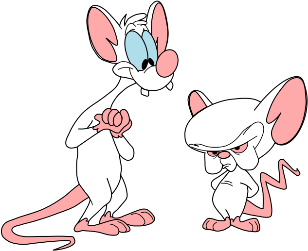 Pinky And The Brain Png File (black, pink, white)