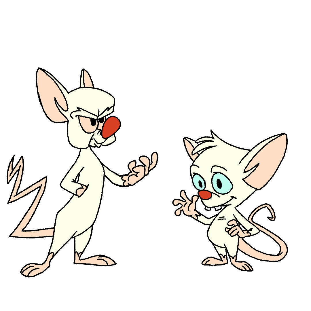 Pinky And The Brain Png Isolated Hd (black, pink, white, beige)