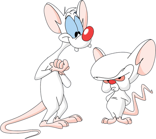 Pinky And The Brain Png Isolated Photo (black, silver, white, beige)