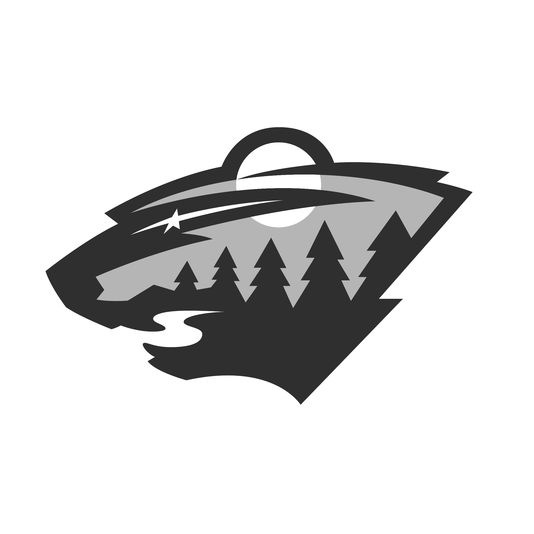 Minnesota Wild Png File (white, silver, black)