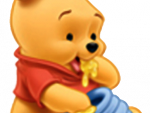 Winnie The Pooh Download Png 300X225 (black, salmon)