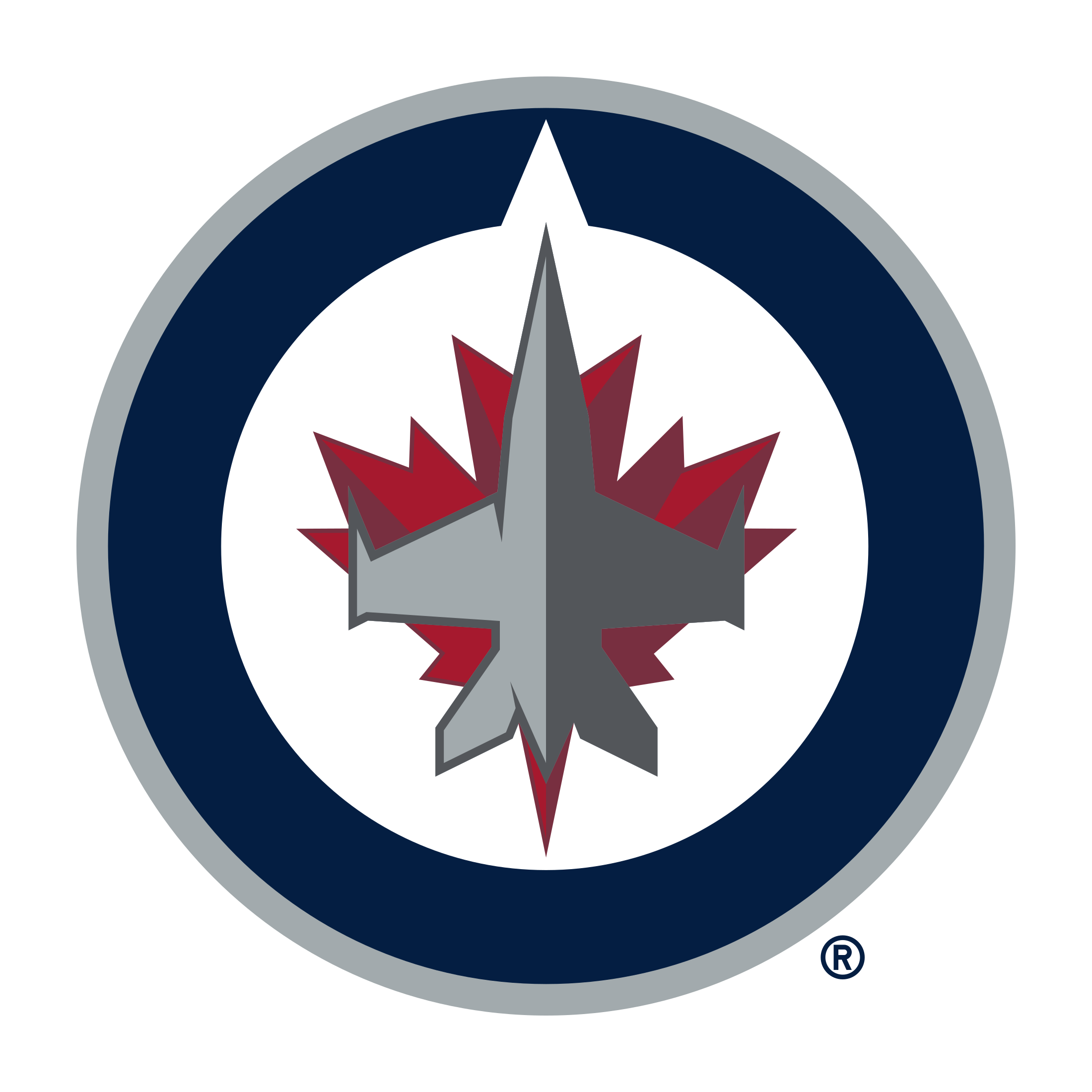 Winnipeg Jets Png Pic (black, gray, white, navy, silver)