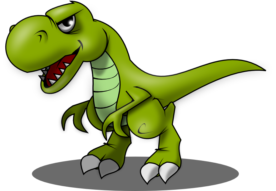 Dino Cartoon Png Hd (black, white, olive, green)