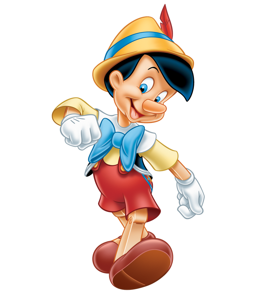 Pinocchio Transparent Background (black, white)