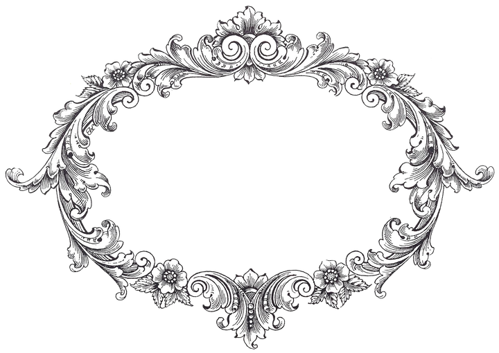 Vintage Border Frame Transparent Png (black, gray, silver)