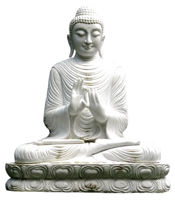 Vintage Buddha Statue Png Image (black, white)