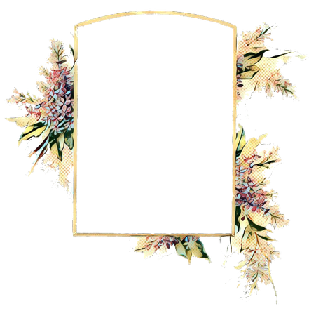 Vintage Floral Frame Png Photo (black)