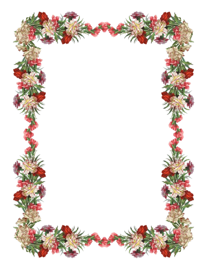 Vintage Floral Frame Transparent Background (black)