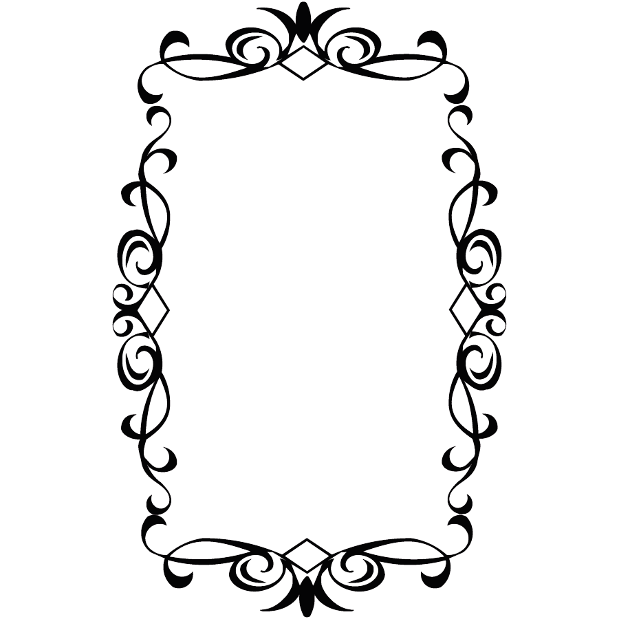 Vintage Frame Png Picture (black, lavender, white)