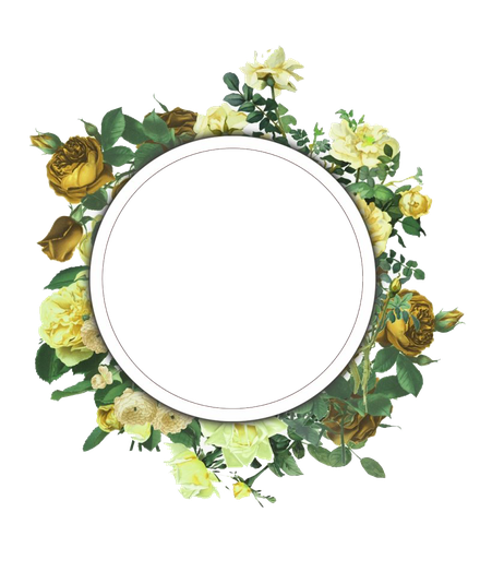 Vintage Round Floral Frame Transparent Png (white, black)