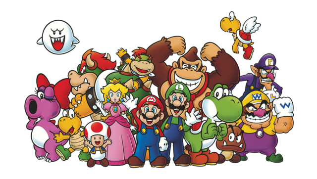 Nintendo Characters Png File (white, maroon, black, gray)