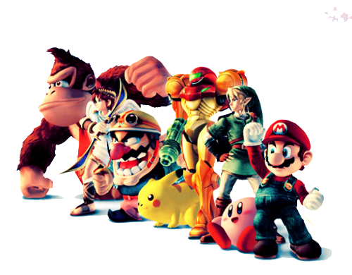 Nintendo Characters Png Image (white, black)