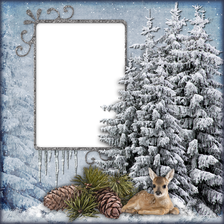 Winter Frame Png Isolated Pic (black, silver)