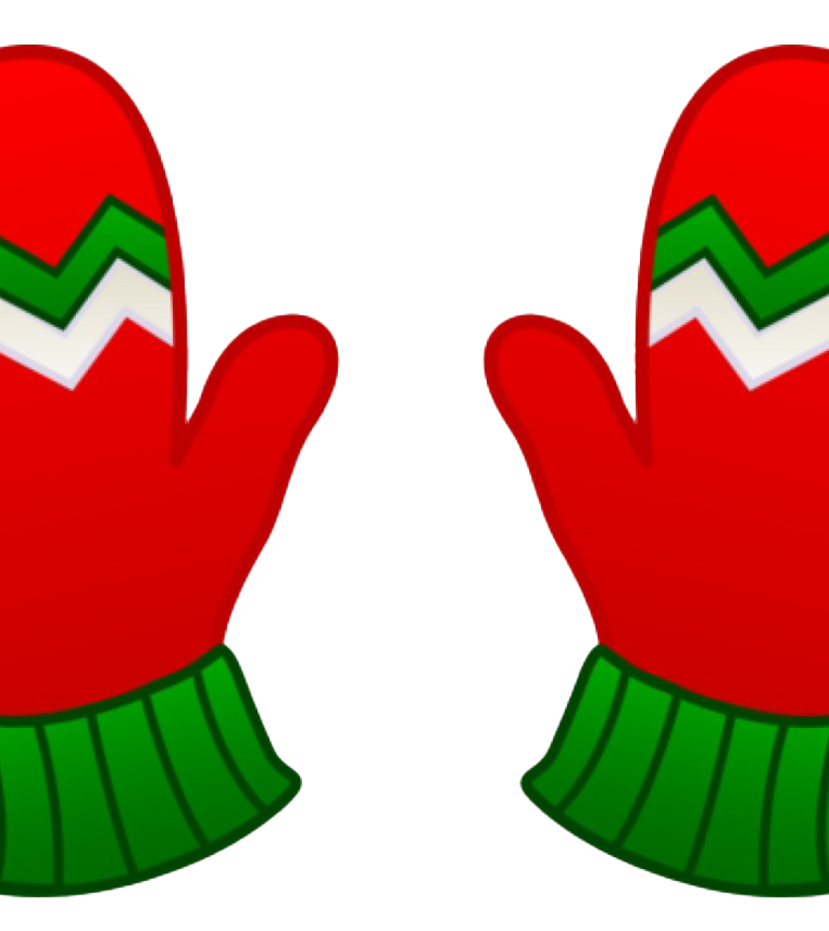 Winter Mittens Png File (red, white)