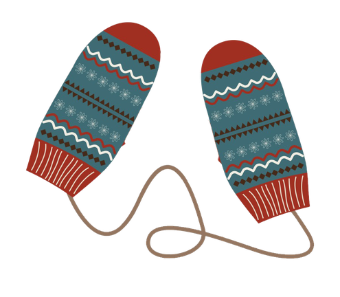 Winter Mittens Png Photos (black, teal, maroon)