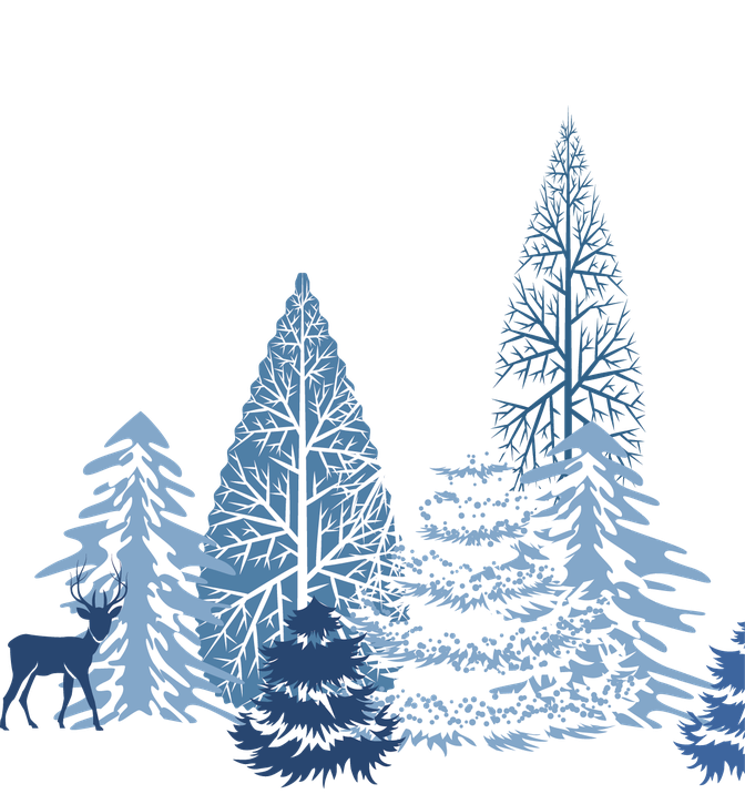 Winter Tree Png Clipart (teal, black, silver, white)