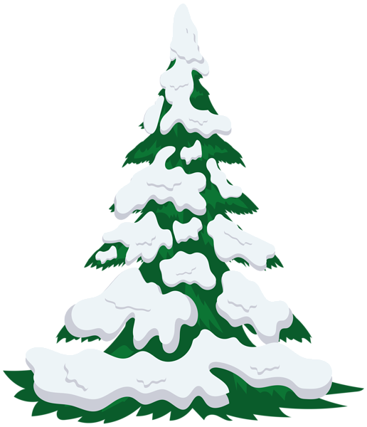 Winter Tree Png File (black, green, lavender, white)