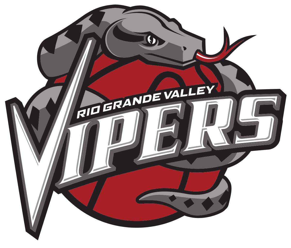 Rio Grande Valley Vipers Png (gray, maroon, black, white)