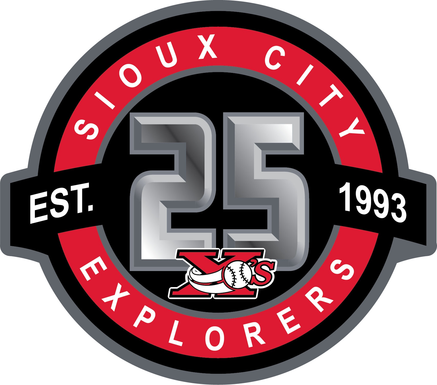 Sioux City Explorers Png (black, red, white, gray)