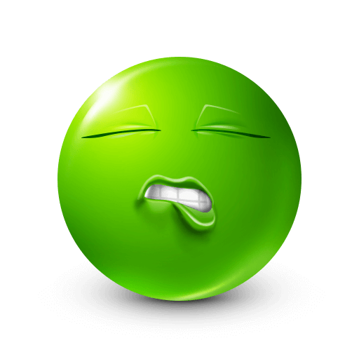 Lip Bite Emoji Png Clipart (black, green)