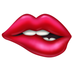 Lip Bite Emoji Png Picture (black, maroon)