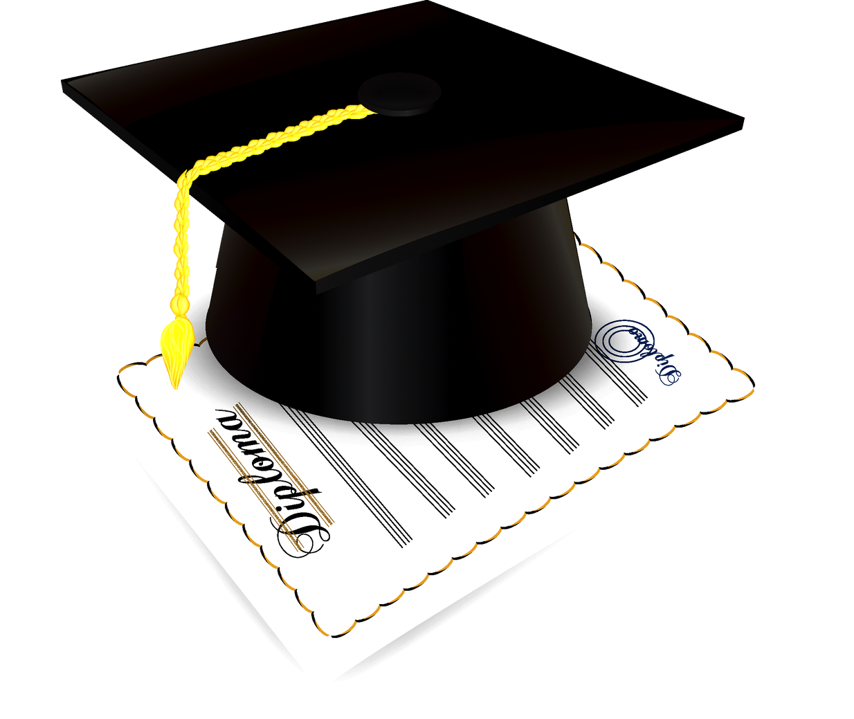 Diploma Vector Png Photo (black, white)