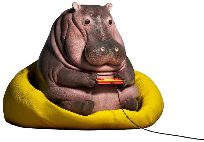 Hippo Png Clipart (black, gold)