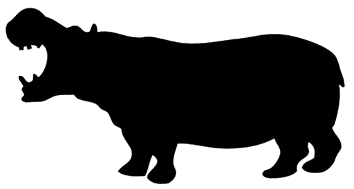 Hippo Png Pic (black)