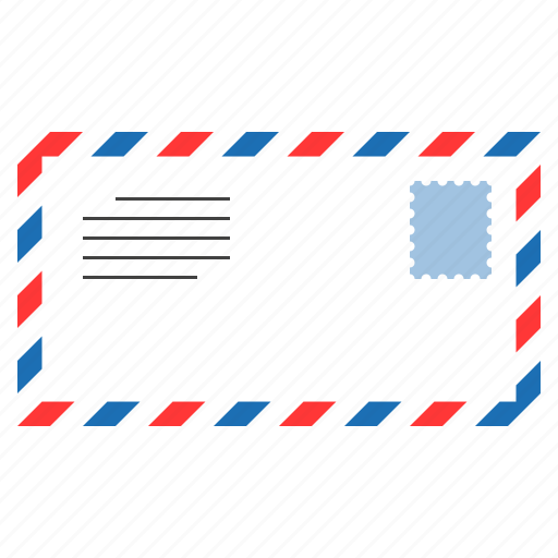 Air Mail Envelope Png (indigo, black, white)