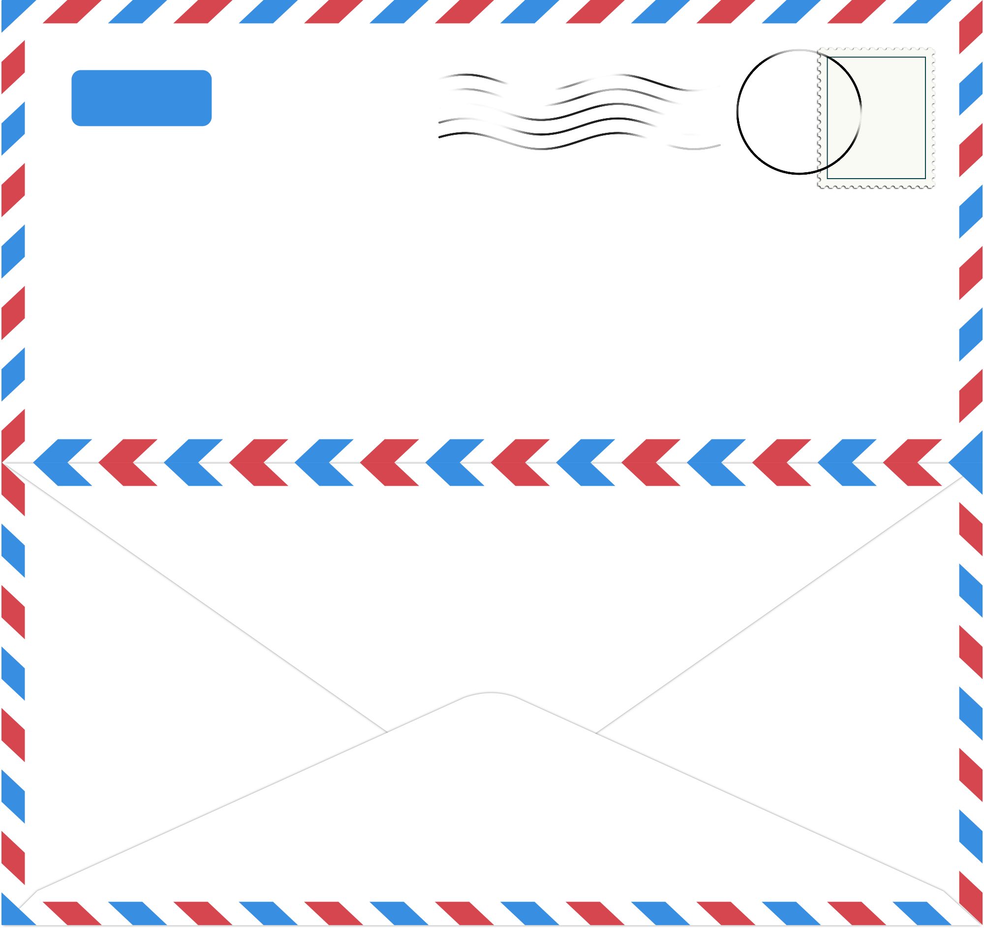 Air Mail Envelope (black, teal, white)