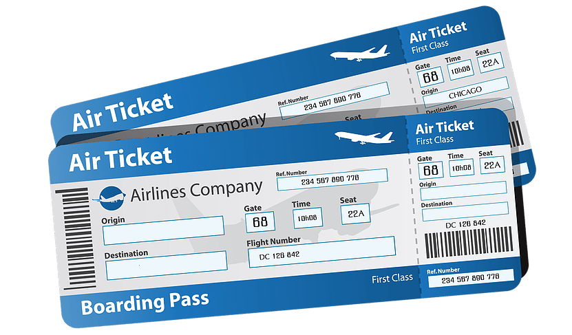 Air Ticket Png File (teal, white, silver, lavender, gray)