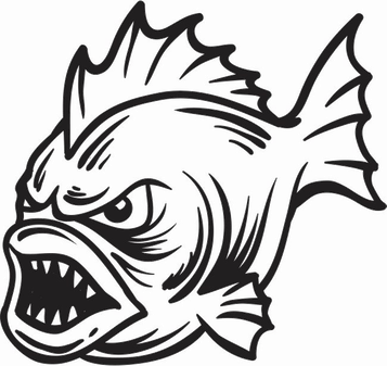 Piranha Png Hd (white, black)