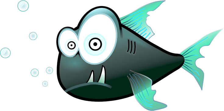 Piranha Transparent Png (white, gray, black, teal)