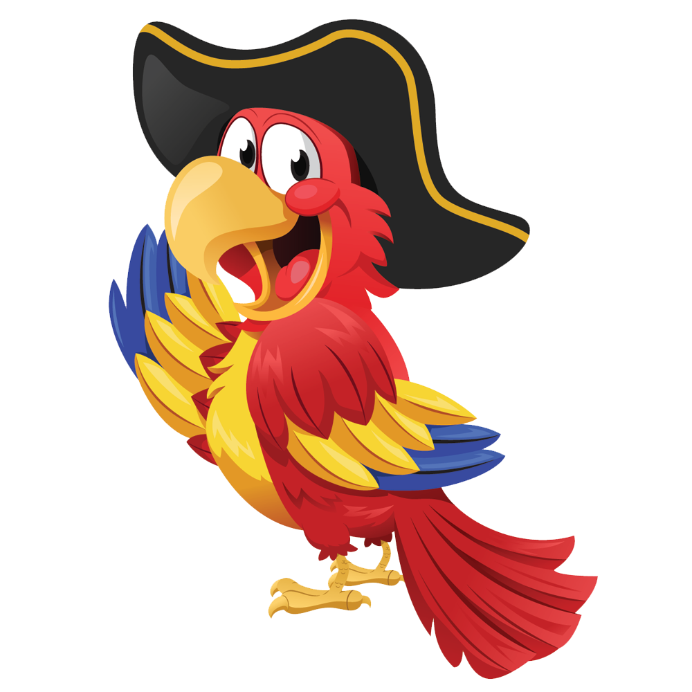 Pirate Parrot Png Clipart (black, white, salmon, chocolate)