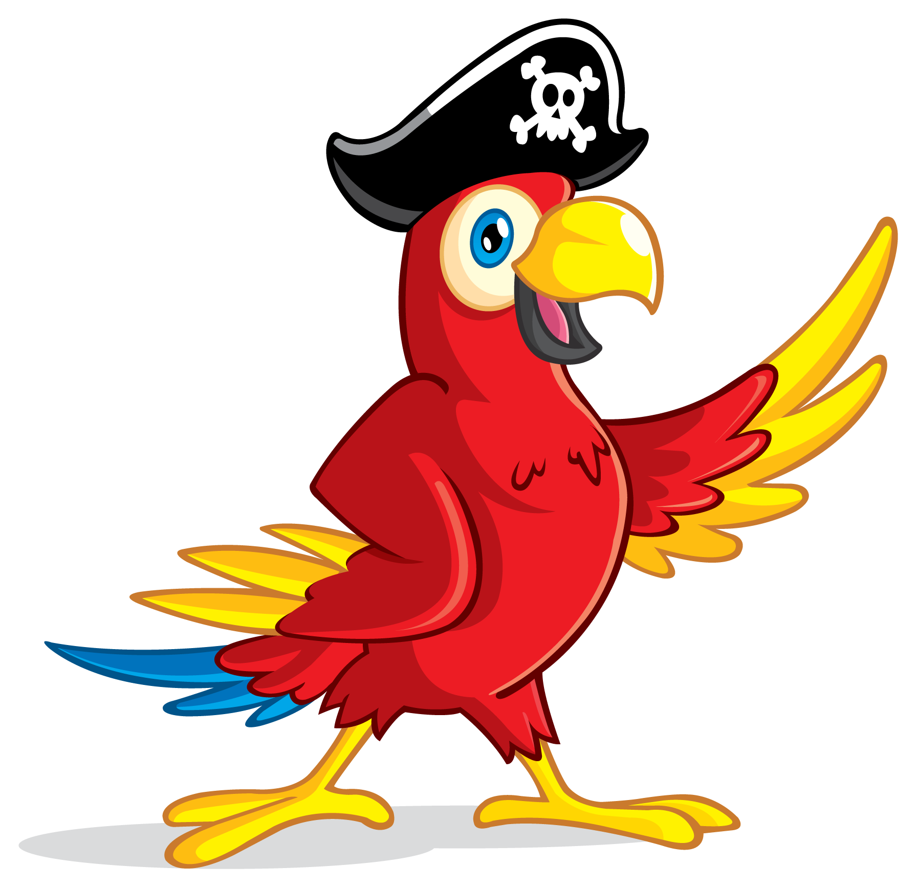 Pirate Parrot Png Transparent Image (red, lavender, yellow, maroon, black)