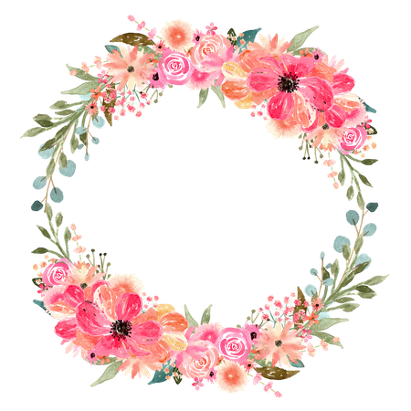 Circle Floral Border Frame Png Photos (black)