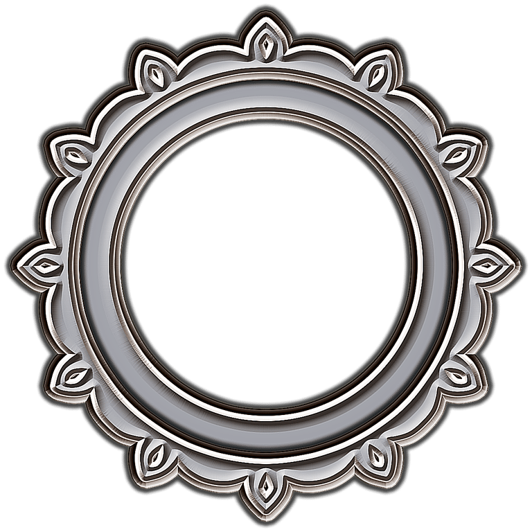 Circle Frame Png Transparent Picture (gray, black, silver)