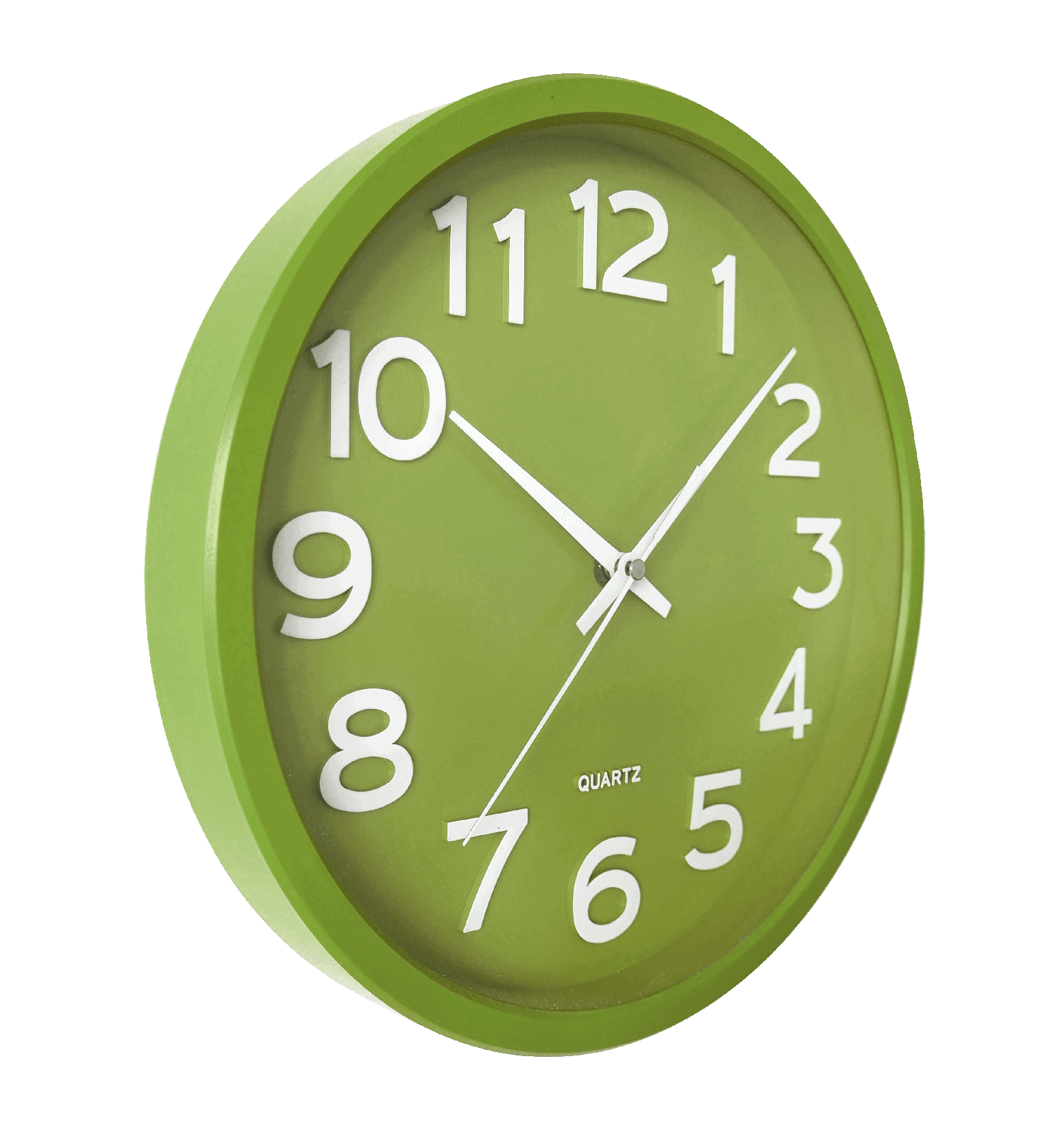 Circle Green Wall Clock Png Image (gray, silver)