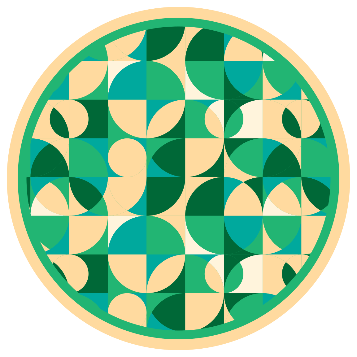 Circle Rug Png Free Download (green, black, pink, teal)