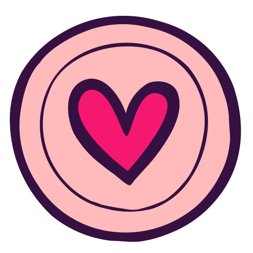 Circle Doodle Heart Plate Shape Valentine Favorite Button Icon Free Transparent Png Icon Download (salmon, indigo, black, pink)