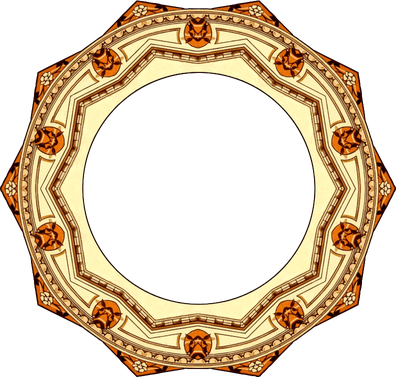 Circular Frame Png Photo (beige, black)