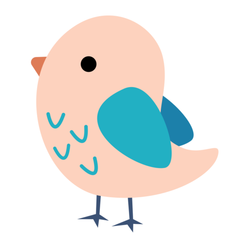 Bird Free Png Icon (pink, black, teal)