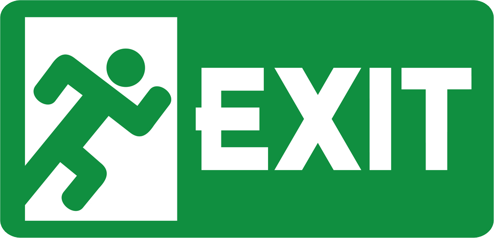 Fire Exit Png Image (teal, white, green)