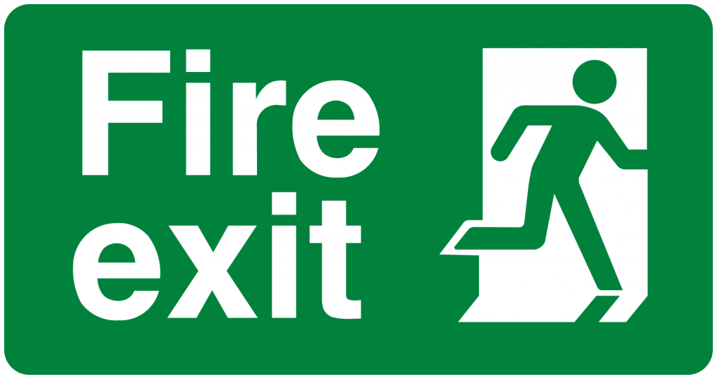 Fire Exit Png Transparent Image (white, green)