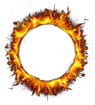 Fire Flame Circle Icon Transparent Png (black)