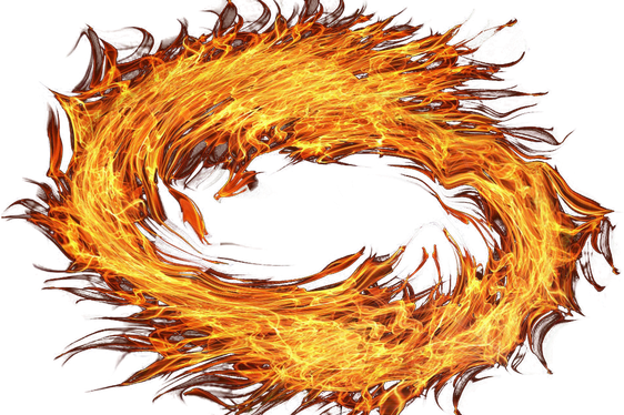 Fire Flame Circle Smoke Transparent Png (black)