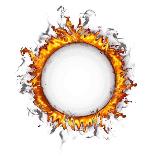 Fire Flame Circle Transparent Png (black)